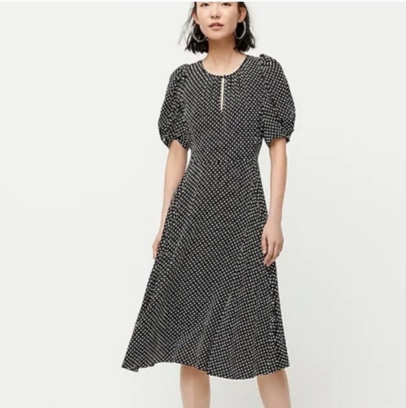 J. Crew Dresses J Crew Polka Dot Aline Midi Dress Poshmark